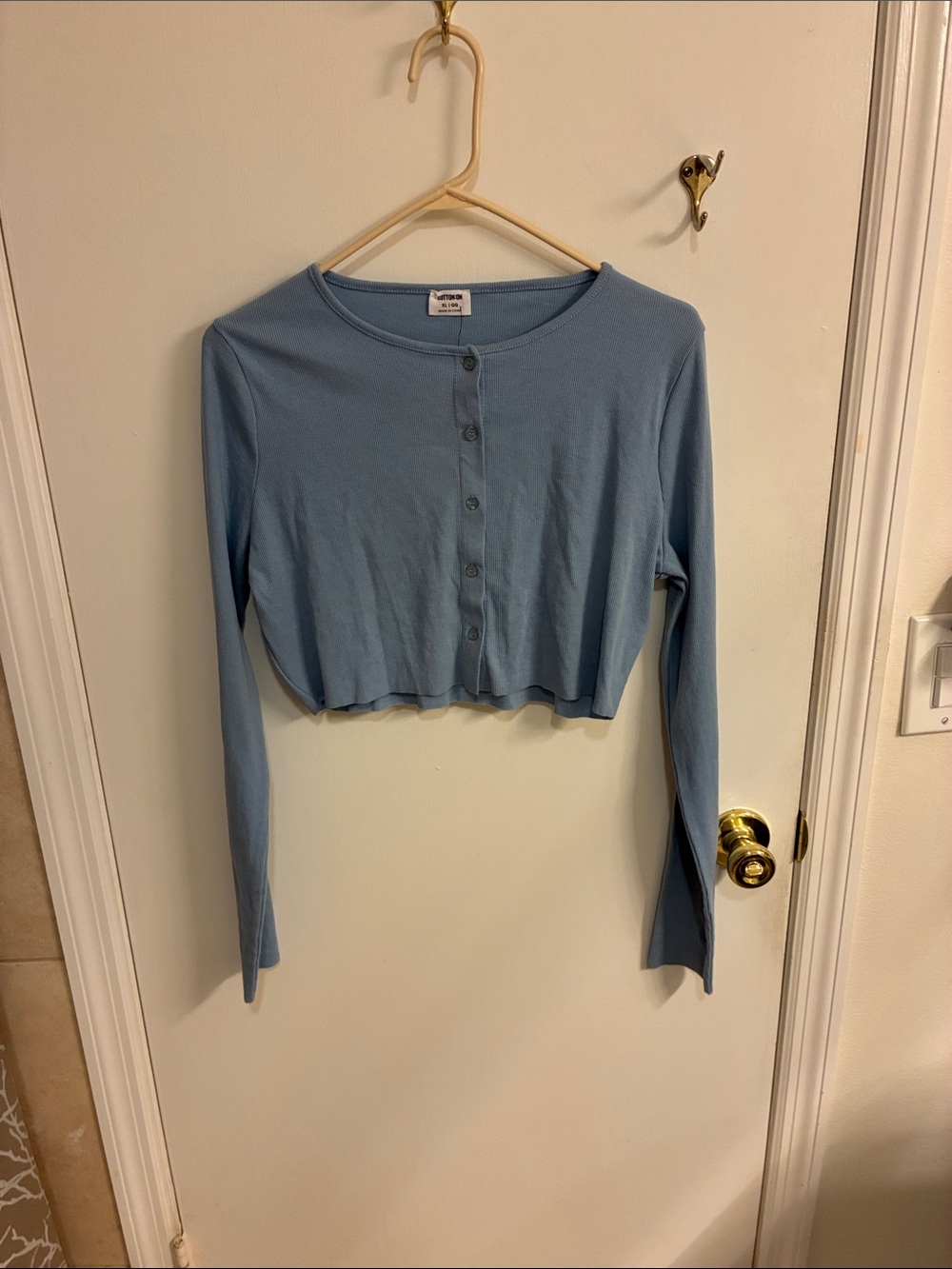 NWT Cotton On Dusty Blue Cropped Button Cardigan Sz XL